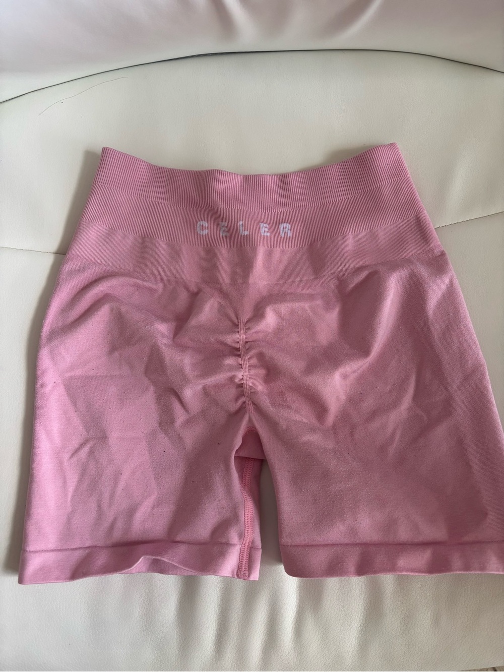 Pink High-Waist Seamless Bike Shorts